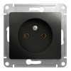 Розетка SYSTEME ELECTRIC GLOSSA, скрытый монтаж, без заземления, антрацит