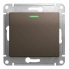 Выключатель 1-клавишный SYSTEME ELECTRIC GLOSSA, с подсветкой, скрытый монтаж, шоколад