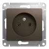 Розетка SYSTEME ELECTRIC GLOSSA, скрытый монтаж, без заземления, шоколад