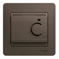 Термостат для теплого пола SYSTEME ELECTRIC GLOSSA, с датчиком, шоколад
