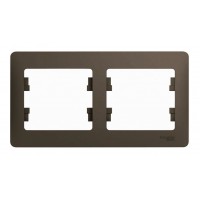 Рамка 2 поста SYSTEME ELECTRIC GLOSSA, горизонтальная, шоколад