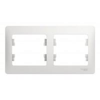 Рамка 2 поста SYSTEME ELECTRIC GLOSSA, горизонтальная, белый