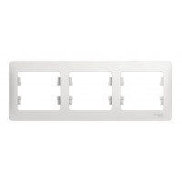 Рамка 3 поста SYSTEME ELECTRIC GLOSSA, горизонтальная, белый