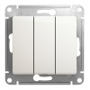 Выключатель 3-клавишный SYSTEME ELECTRIC GLOSSA, скрытый монтаж, перламутр