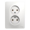 Розетка двухместная SYSTEME ELECTRIC GLOSSA, скрытый монтаж, без заземления, белый