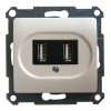 Розетка 2xUSB SYSTEME ELECTRIC GLOSSA, перламутр