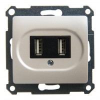 Розетка 2xUSB SYSTEME ELECTRIC GLOSSA, перламутр