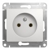 Розетка SYSTEME ELECTRIC GLOSSA, скрытый монтаж, без заземления, белый