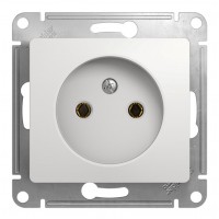 Розетка SYSTEME ELECTRIC GLOSSA, скрытый монтаж, без заземления, белый
