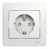 Розетка SYSTEME ELECTRIC GLOSSA, скрытый монтаж, с заземлением, со шторками, белый