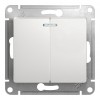 Выключатель 2-клавишный SYSTEME ELECTRIC GLOSSA, с подсветкой, скрытый монтаж, белый