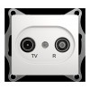 Розетка TV-FM SYSTEME ELECTRIC GLOSSA, проходная, белый