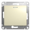 Выключатель 1-клавишный SYSTEME ELECTRIC GLOSSA, с подсветкой, скрытый монтаж, бежевый