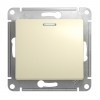 Выключатель 1-клавишный кнопочный SYSTEME ELECTRIC GLOSSA, с подсветкой, скрытый монтаж, бежевый