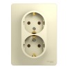 Розетка двухместная SYSTEME ELECTRIC GLOSSA, скрытый монтаж, с заземлением, бежевый