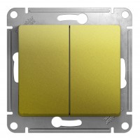 Переключатель 2-клавишный SYSTEME ELECTRIC GLOSSA, скрытый монтаж, фисташковый