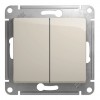 Выключатель 2-клавишный SYSTEME ELECTRIC GLOSSA, скрытый монтаж, молочный