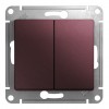 Выключатель 2-клавишный SYSTEME ELECTRIC GLOSSA, скрытый монтаж, баклажановый