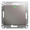 Переключатель 1-клавишный SYSTEME ELECTRIC GLOSSA, с подсветкой, скрытый монтаж, платина