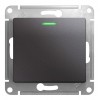 Переключатель 1-клавишный SYSTEME ELECTRIC GLOSSA, с подсветкой, скрытый монтаж, графит