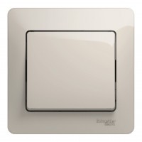 Выключатель 1-клавишный SYSTEME ELECTRIC GLOSSA, скрытый монтаж, молочный