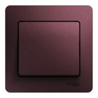 Выключатель 1-клавишный SYSTEME ELECTRIC GLOSSA, скрытый монтаж, баклажановый