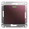Выключатель 1-клавишный SYSTEME ELECTRIC GLOSSA, с подсветкой, скрытый монтаж, баклажановый