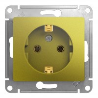 Розетка SYSTEME ELECTRIC GLOSSA, скрытый монтаж, с заземлением, фисташковый