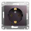 Розетка SYSTEME ELECTRIC GLOSSA, скрытый монтаж, с заземлением, сиреневый туман
