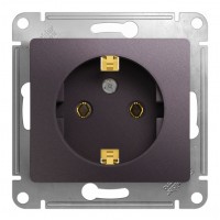 Розетка SYSTEME ELECTRIC GLOSSA, скрытый монтаж, с заземлением, сиреневый туман
