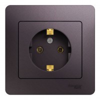 Розетка SYSTEME ELECTRIC GLOSSA, скрытый монтаж, с заземлением, сиреневый туман