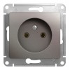Розетка SYSTEME ELECTRIC GLOSSA, скрытый монтаж, без заземления, платина