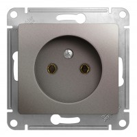 Розетка SYSTEME ELECTRIC GLOSSA, скрытый монтаж, без заземления, платина