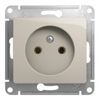 Розетка SYSTEME ELECTRIC GLOSSA, скрытый монтаж, без заземления, молочный