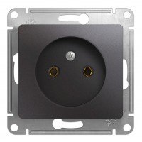 Розетка SYSTEME ELECTRIC GLOSSA, скрытый монтаж, без заземления, графит