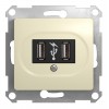 Розетка 2xUSB SYSTEME ELECTRIC GLOSSA, бежевый