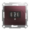 Розетка 2xUSB SYSTEME ELECTRIC GLOSSA, баклажановый