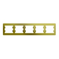 Рамка 5 постов SYSTEME ELECTRIC GLOSSA, горизонтальная, фисташковый