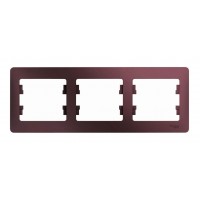 Рамка 3 поста SYSTEME ELECTRIC GLOSSA, горизонтальная, баклажановый