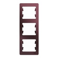 Рамка 3 поста SYSTEME ELECTRIC GLOSSA, вертикальная, баклажановый