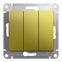 Выключатель 3-клавишный SYSTEME ELECTRIC GLOSSA, скрытый монтаж, фисташковый
