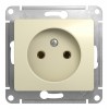 Розетка SYSTEME ELECTRIC GLOSSA, скрытый монтаж, без заземления, бежевый