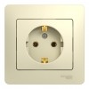 Розетка SYSTEME ELECTRIC GLOSSA, скрытый монтаж, с заземлением, бежевый