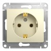 Розетка SYSTEME ELECTRIC GLOSSA, скрытый монтаж, с заземлением, бежевый