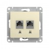Розетка 2xRJ45 Cat.5 SYSTEME ELECTRIC GLOSSA, молочный