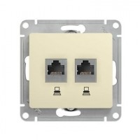Розетка 2xRJ45 Cat.5 SYSTEME ELECTRIC GLOSSA, молочный