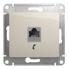 Розетка 1xRJ11 SYSTEME ELECTRIC GLOSSA, молочный