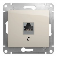 Розетка 1xRJ11 SYSTEME ELECTRIC GLOSSA, молочный