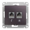 Розетка 2xRJ11+RJ45 Cat.5 SYSTEME ELECTRIC GLOSSA, сиреневый туман