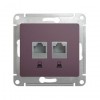 Розетка 2xRJ45 Cat.5 SYSTEME ELECTRIC GLOSSA, сиреневый туман